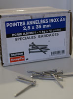 clous inox 2.5 x 35