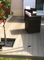 Terrasse composite gris clair 2m